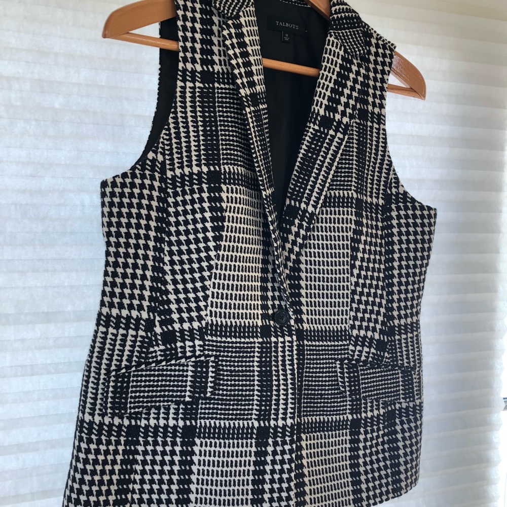 Talborts houndstooth wool vest